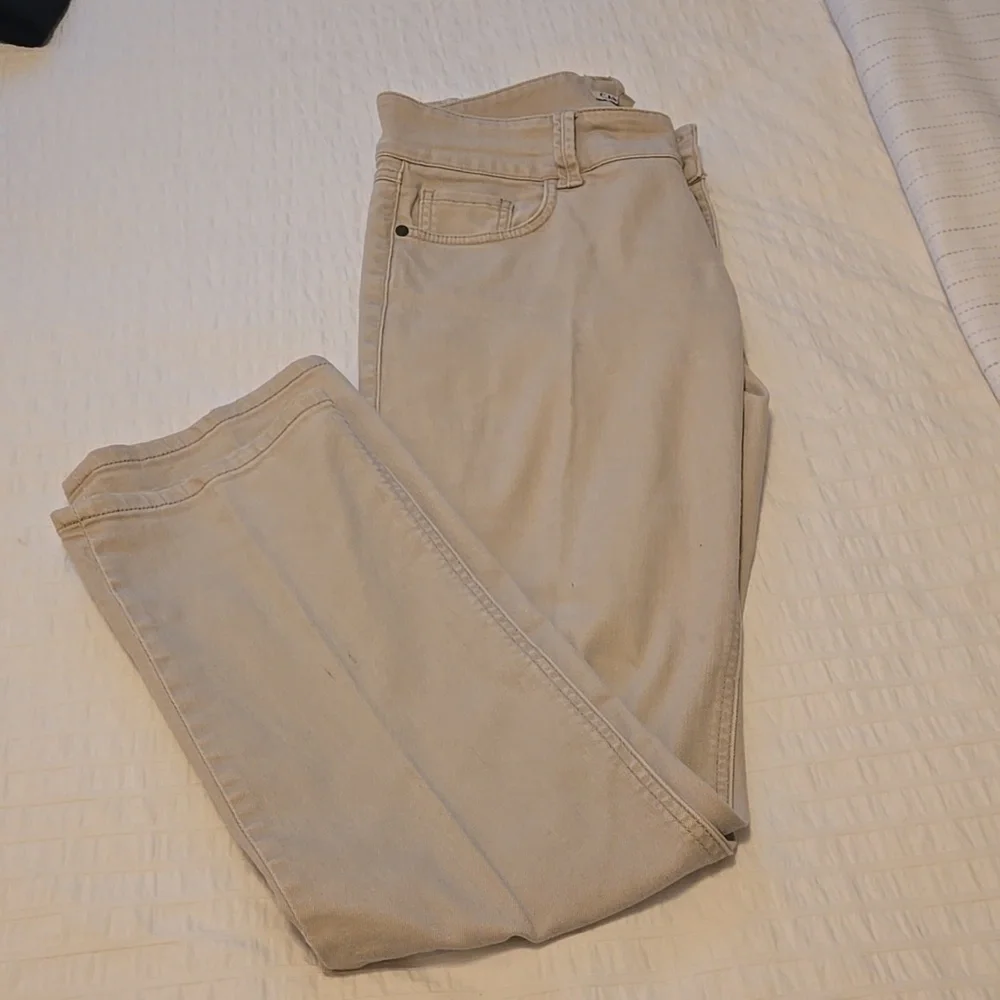 CABI LouLou Style#406 Straight Leg Mid Rise Denim Pants Sz 8 in Cafe Au Lait Y2K - Picture 6 of 13